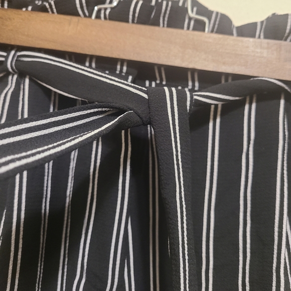 Pin Stripped Paper Bag Pants - Picture 2 of 3